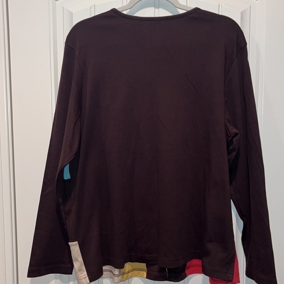 Southwest tribal western boho folk Blair button down patchwork top size XL - Picture 8 of 10